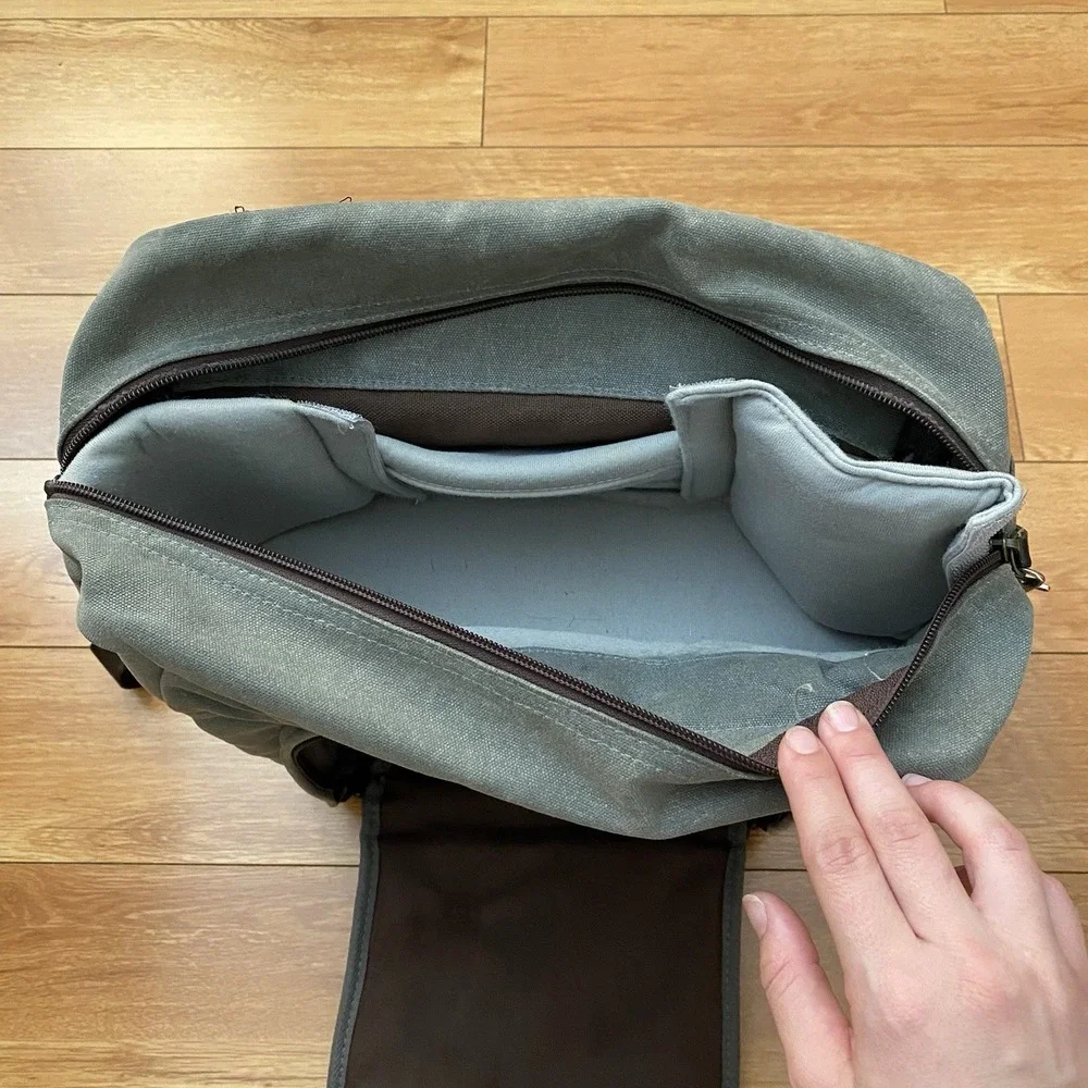 ONA Camps Bay Camera Backpack Smoke – Premium Leather & Waxed Canvas